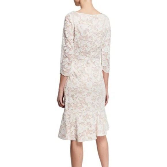 New Eliza‎ J Ruffle Hem Lace Sheath Dress - Picture 2 of 2